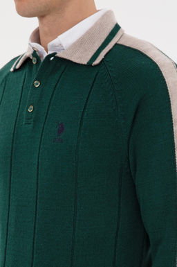 Erkek Regular Fit Polo Yaka Koyu Ye_il Kazak - U.s. polo assn фото 7