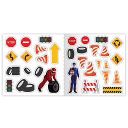 Раскраска по номерам с наклейками Крутые гонки, 16 стр.