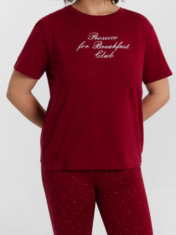 Пижама женская бордовая с принтом - Mark formelle фото 8