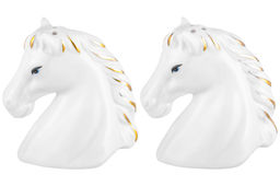 Набор для специй 2 предмета 6*4*7 см Лошади белая с золотом, фарфор - Elan gallery фото 4