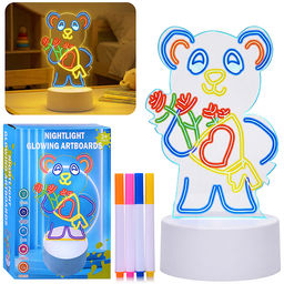 Набор для творчества  "Доска для рисования-светильник Мишка" в коробке