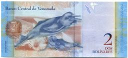 Банкнота 2 боливара 2012 года Венесуэла