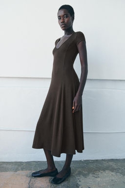 LONG RIBBED DRESS - Zara фото 2