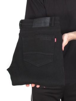 6802 BLACK Джинсы мужские зимние с начесом - Фабричный китай фото 6