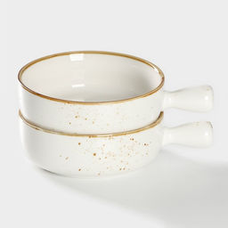 Кокотницы «Церера», набор 2 шт., d=15 см, 500 мл, фарфор, белые