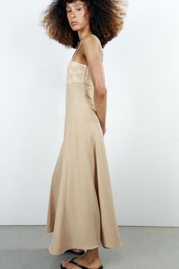 VESTIDO MIDI TIRANTES COMBINADO / Crudo - Zara фото 5