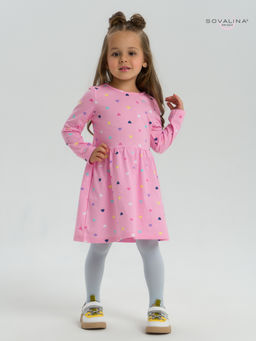 Платье Эля цветные сердечки на розовом - Sovalina фото 6