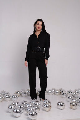 11253 Брюки чёрные (остаток: 42, 44, 46) - Martichelli фото 12