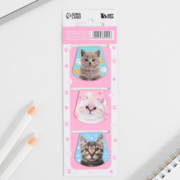 Магнитные закладки на подложке для книг Котики, 3 шт. - Artfox фото 3