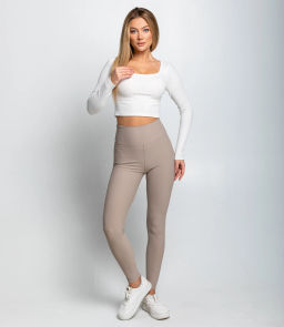Леггинсы #КТ707 (3), бежево-серый