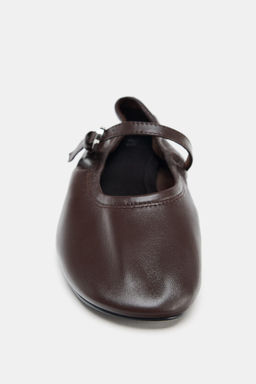 SOFT LEATHER BALLET FLATS - Zara фото 11