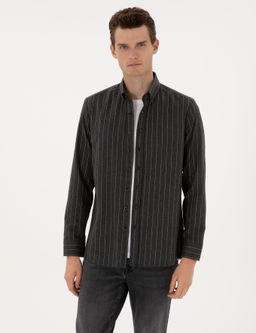 Antrasit _izgili Regular Fit Uzun Kollu G_mlek - Pierre cardin фото 2