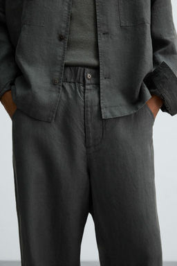 100% HEMP RELAXED FIT TROUSERS - Zara фото 12