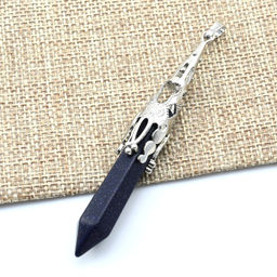 Кристалл маятник 12*72мм с авантюрином синим