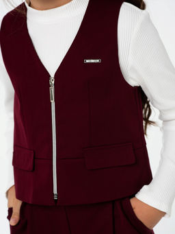 Синий школьный жилет для девочки Mooriposh, модель 1115 фото 17