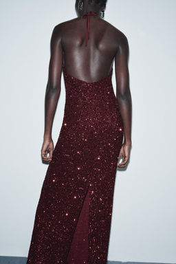 V-NECK SEQUIN DRESS - Zara фото 3