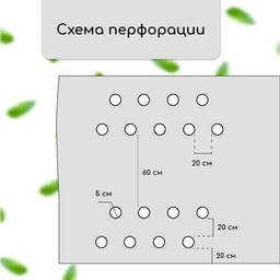 Материал мульчирующий, 10×1.6 м, плотность 60 г/м², спанбонд с УФ-стабилизатором, четыре ряда перфорации, чёрный, Greengo, Эконом 30%
