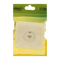 Розетка компьютерная Luazon Lighting «Орион», скрытая, IP20, одноместная, бежевая