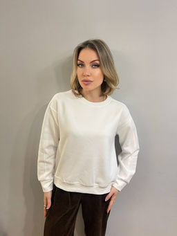 K12317 Свитшот OVER SIZE (плотный хлопок) БЕЛЫЙ