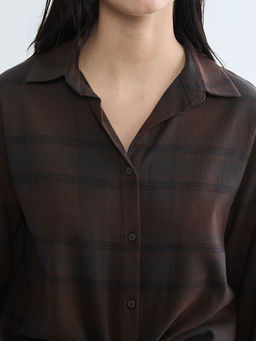 Ekose Desenli %100 Pamuk Kad?n G?mlek