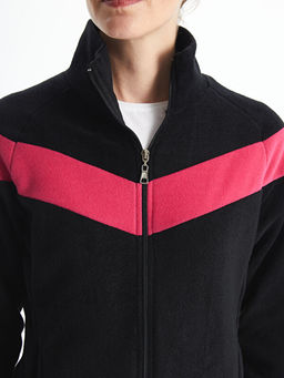 Dik Yaka Renk Bloklu Kad?n Outdoor Polar