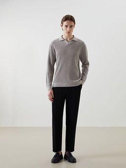 Polo Yaka Uzun Kollu Erkek Triko Kazak