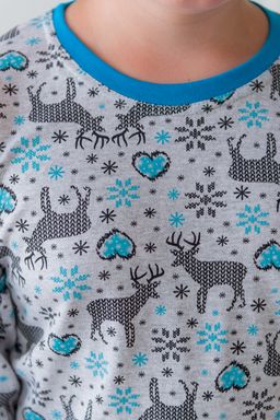 Пижама подростковая из джемпера и брюк из кулирки Олененок голубой - Амадэль фото 10