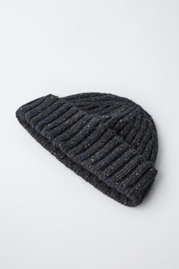 WOOL BLEND BEANIE WITH BUTTON DETAIL - Zara фото 2