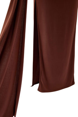Kahverengi Yaka Cut Out Detayl? Maxi Abiye & Mezuniyet Elbisesi TPRSS26AE00002