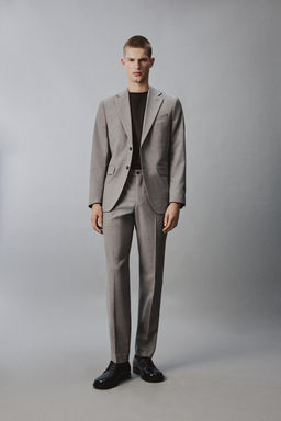 BLAZER REGULAR FIT TRAJE ESTRUCTURA / Beige