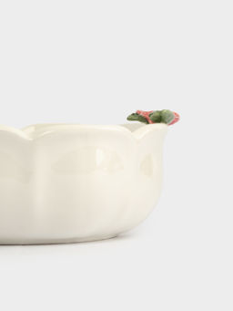 Салатник, 16х6 см, 690 мл, керамика, молочный, Цветок, Gentle flower - Anna lafarg фото 4