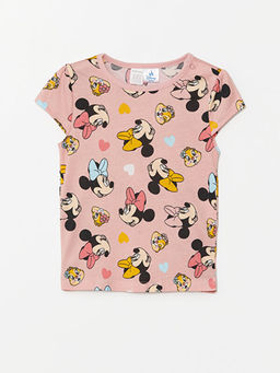 Bisiklet Yaka K?sa Kollu Minnie Mouse Bask?l? K?z Bebek Pijama Tak?m? - Waikiki фото 2