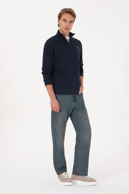 Erkek Ye_il Loose Fit Jean Pantolon