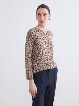 Bisiklet Yaka Desenli Bluz