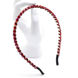 Ободок для волос с цирконом, цвет красный