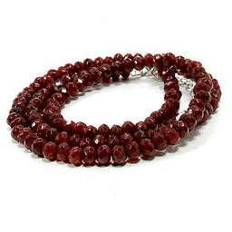 Бусы из граненного камня Рубиновый агат 4мм 45см