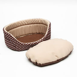 Лежанка Горошек, 38 х 25 х 14 см, коричневая - Пижон фото 4
