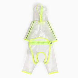 Дождевик-комбинезон для собак, р-р M (ДС 30, ОГ 42 см, вес 5-8 кг), прозрачный-жёлтый - Simaland фото 9