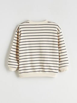 Bisiklet Yaka ?izgili Erkek ?ocuk Sweatshirt