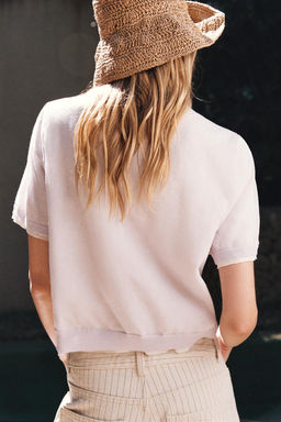 DOUBLE-LAYER KNIT CARDIGAN WITH LINEN BLEND - Zara фото 5