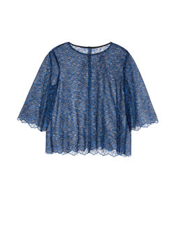 CONTE Кружевная вечерняя блузка LBL 1061 black-royal blue
