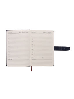 Ежедневник недатированный А5, с хлястиком, 128 листов, в линейку, пвх, синий - Simaland фото 9