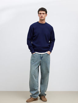 Bisiklet Yaka Fitilli Erkek Triko Kazak