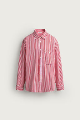 CAMISA BOXY FIT RAYAS / Blanco / Rojo - Zara фото 7