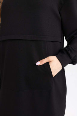 Туника стандартного кроя с круглым вырезом и длинными рукавами - Defacto фото 6