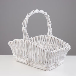 Корзина плетёная для хранения Tasa, из лозы, с ручкой, белая, набор 3 шт.