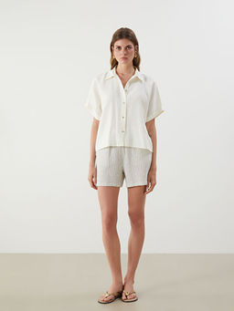 Oversize Modal Kar???ml? Kad?n G?mlek