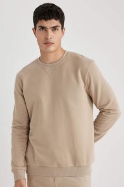 Regular Fit Bisiklet Yaka Kal?n Basic Duz Sweatshirt - Defacto фото 4
