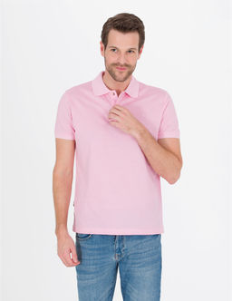 Pembe Slim Fit Polo Yaka Merserize Ti__rt