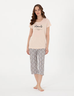 Bej K_sakollu Kapri Pijama Tak_m_